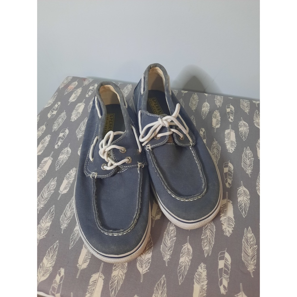 Sperry Top-Sider Halyard Navy Blue Canvas Boat Shoes Boys 5M